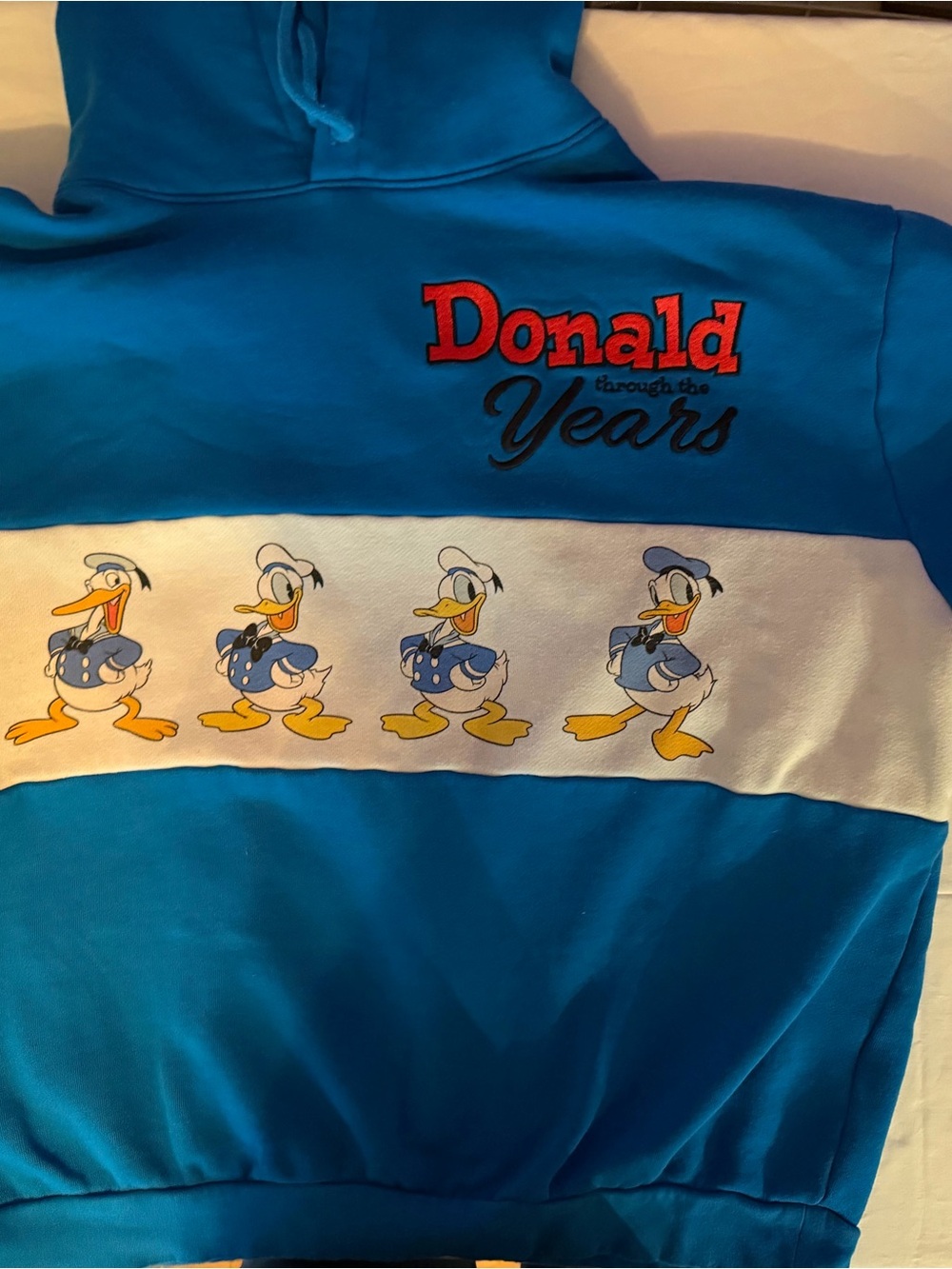 Disney Blue Donald Through the Years Hoodie Sweatshirt
